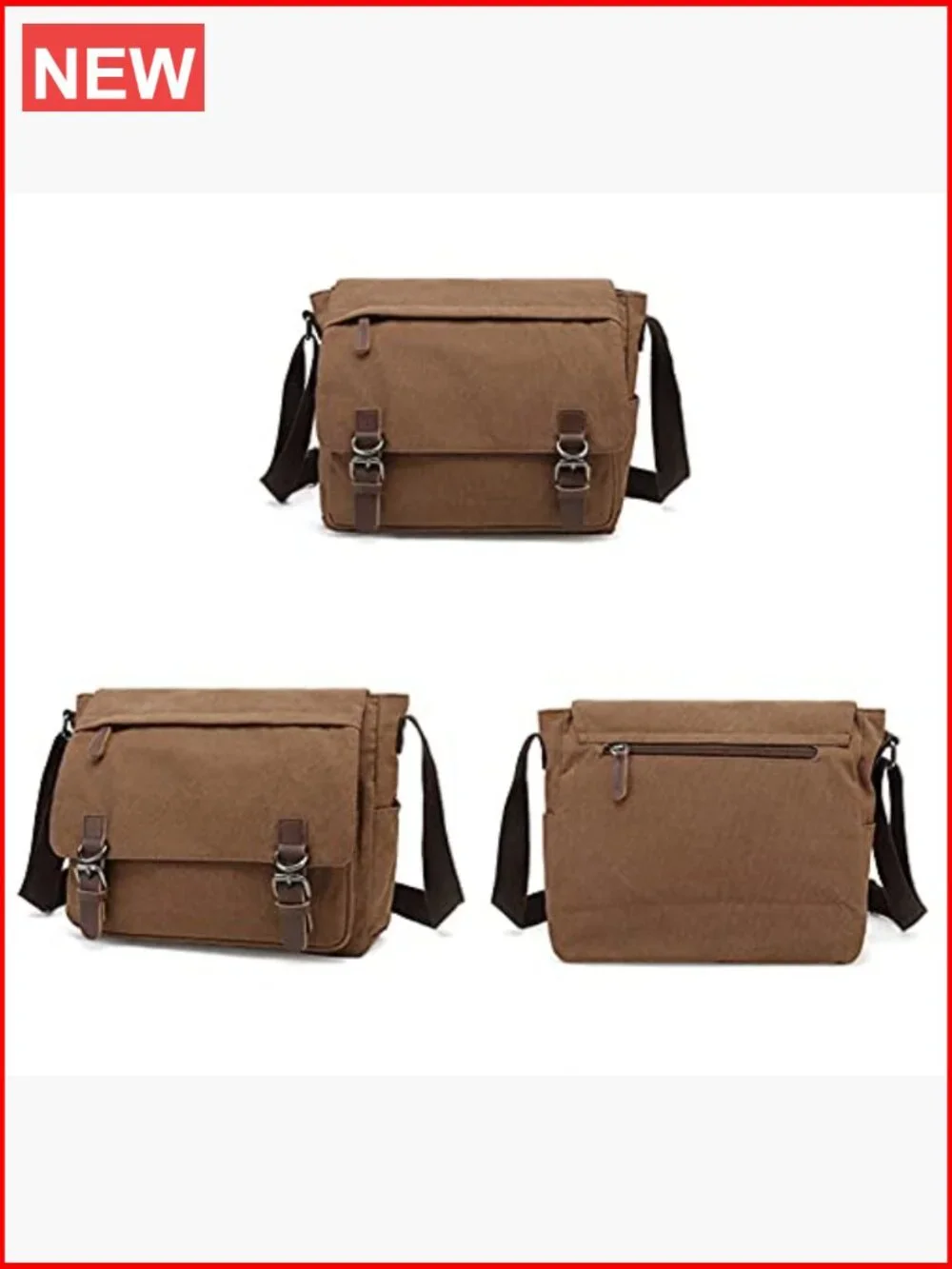 Canvas Messenger Bag Laptop Crossbody Travel Bag Vintage Shoulder Bag
